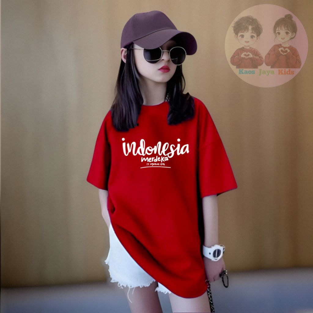 Baju oversize anak kaos 17 agustus tanggung perempuan laki laki / kaos anak 17 agustus 2025 Indonesi