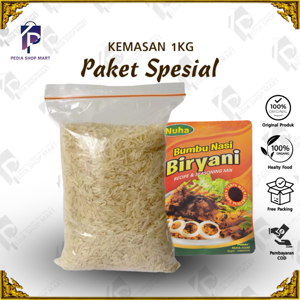 

Beras Basmati Original 1Kg + Bumbu Instant Briyani 60gr