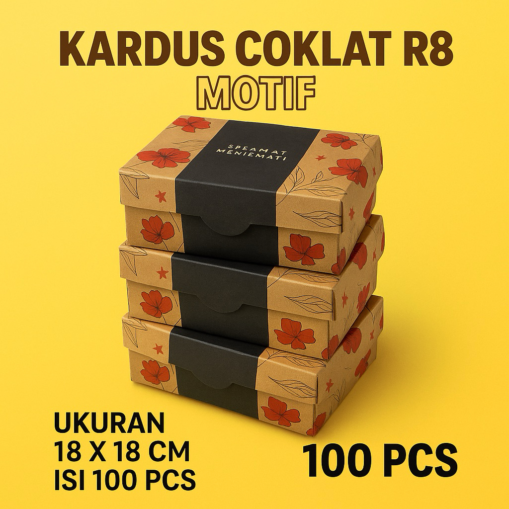Dus Coklat Motif R8 - Isi 100 Pcs