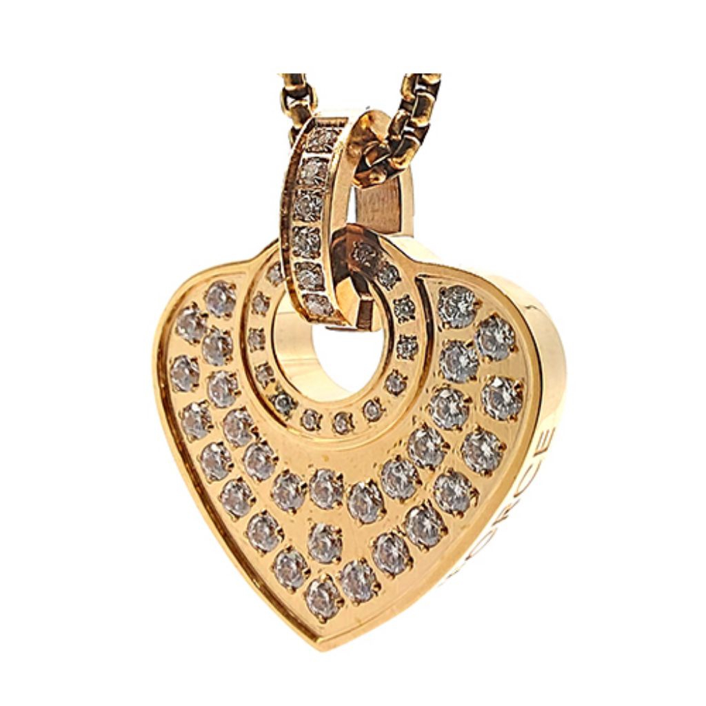 kalung kesehatan kk liforce rose gold love full stone