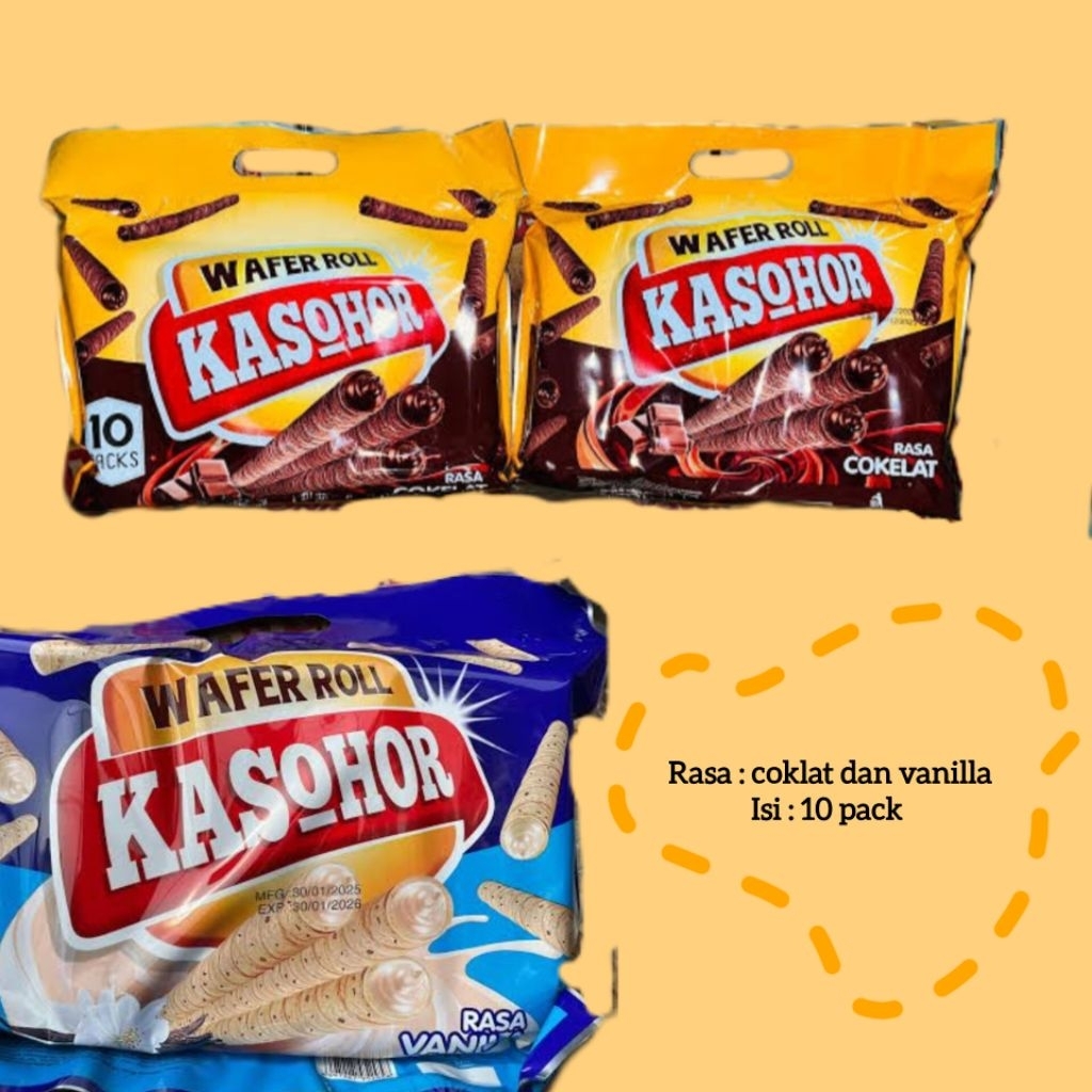

Wafer Roll coklat Vanilla (kasohor) makanan ringan, cemilan nonton