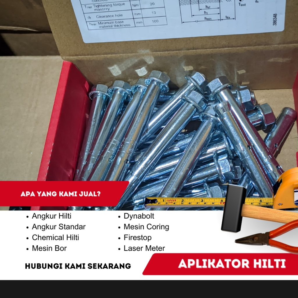 Jual Dynabolt Original Hilti Berbagai Diameter