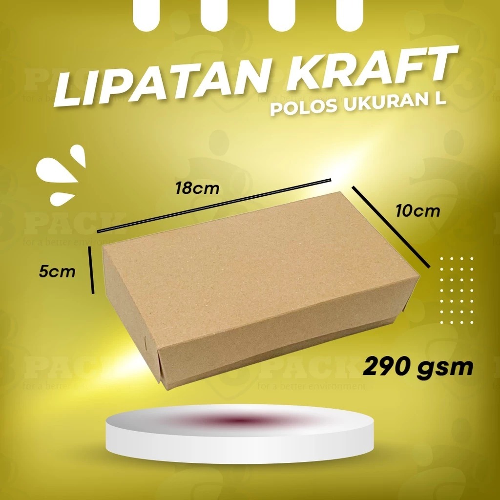 

Brown Paper Craft Lunch Box Size L Lembaran-Lunch Box Coklat Craft Ukuran L Lembaran/Lipatan