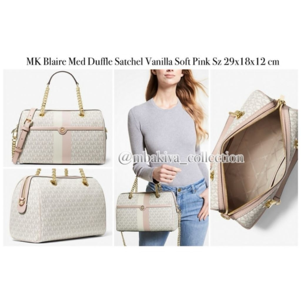MK Blaire Med Duffle Satchel Vanilla Soft Pink