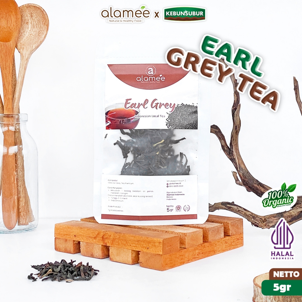 

ALAMEE Earl Grey Premium Tea Teh Tradisional Alami Organik Dried Leaf Premium 5gr kebunsubur