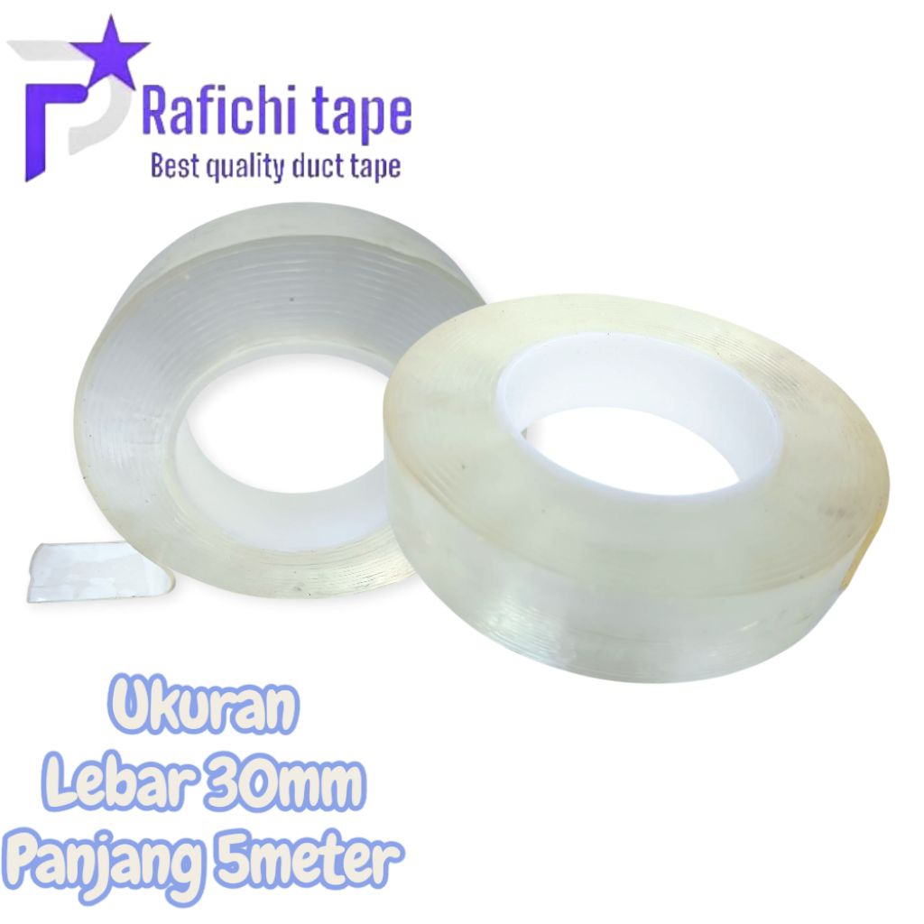 

Nano Tape Trasparan Rafichi Ukuran 30mm×5meter-Daya Rekat Super Kuat