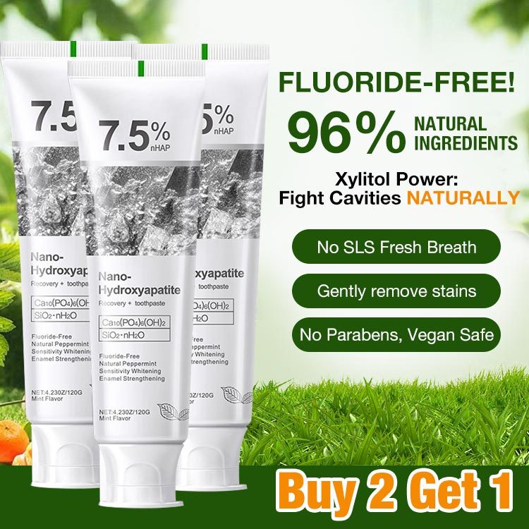 [Buy 2 Get 1] Nano Hydroxyapatite 7.5% Pasta gigi pemutih Pasta Gigi Fluoride Free Whitening Toothpa
