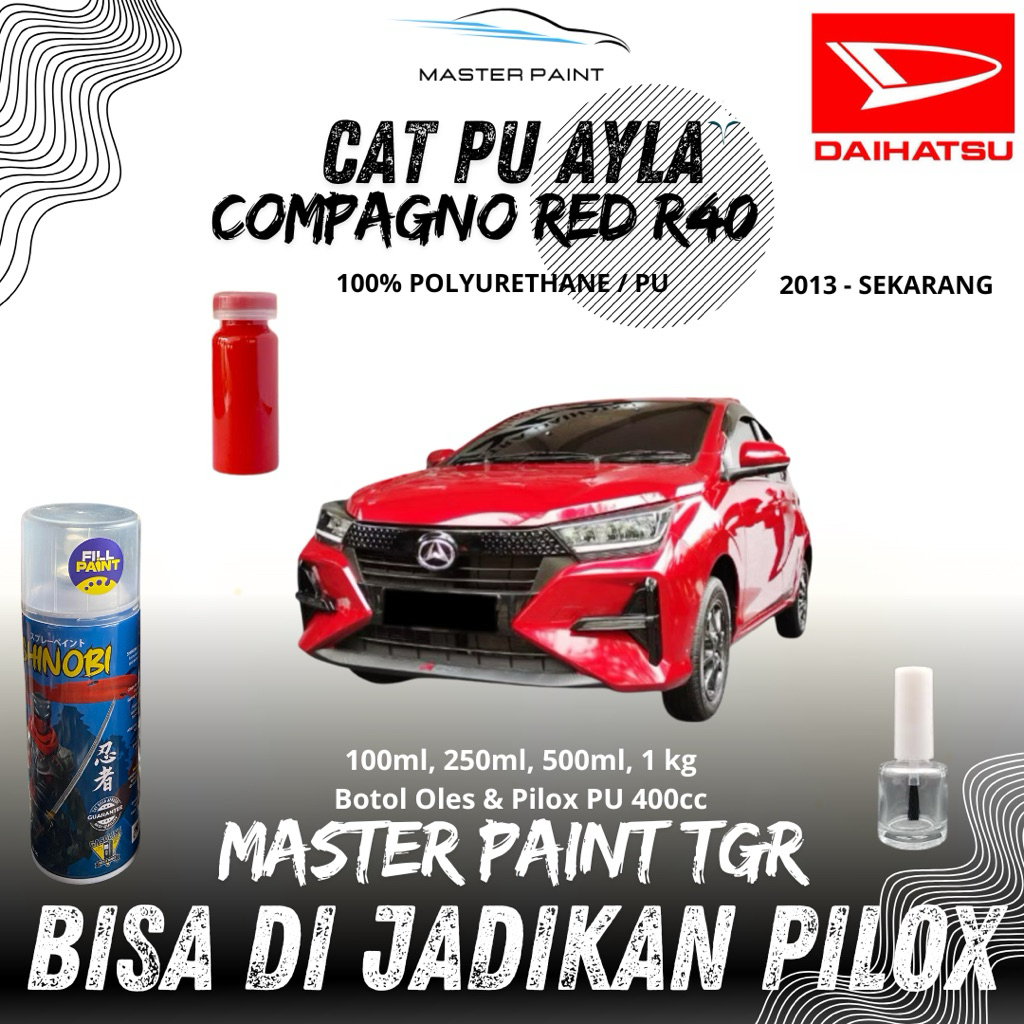 (BISA DIJADIKAN PILOX) Cat Mobil Daihatsu Ayla COMPAGNO RED R40 | Cat Mobil Ayla Merah original