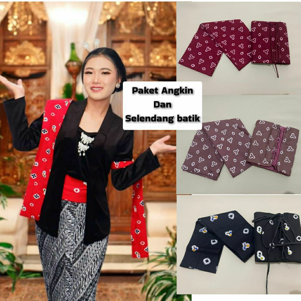 Set Angkin dan Selendang Batik Jumputan / Paket Kemben Batik Instan Dan Selendang / Angkin jumputan 