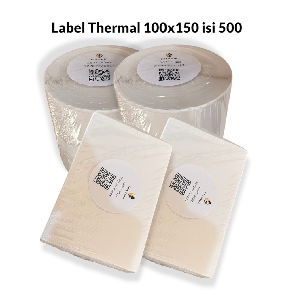 

Kertas Thermal Label Barcode 500 pcs ukuran A6 100 x 150 mm