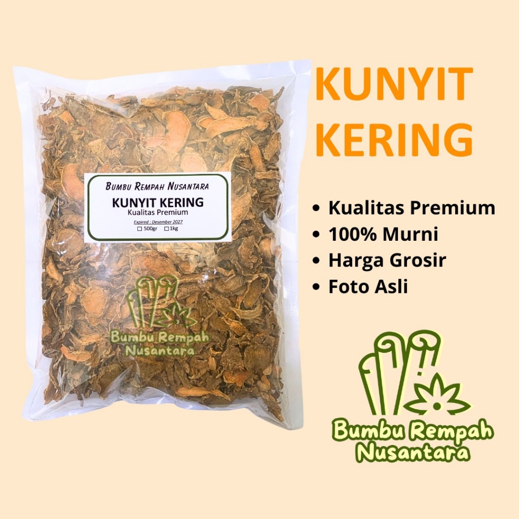 

Kunyit kering 500g 1kg - Rempah Asli Murni | BUMBU REMPAH NUSANTARA | Bumbu Dapur Nusantara Grosir Murah