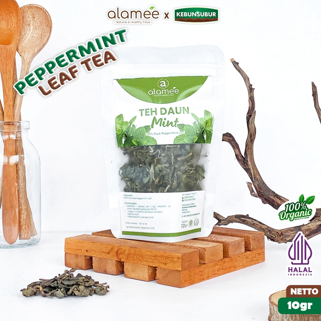 

ALAMEE Peppermint Leaf Tea Teh Daun Mint Organik Kering Dried 10gr Premium kebunsubur
