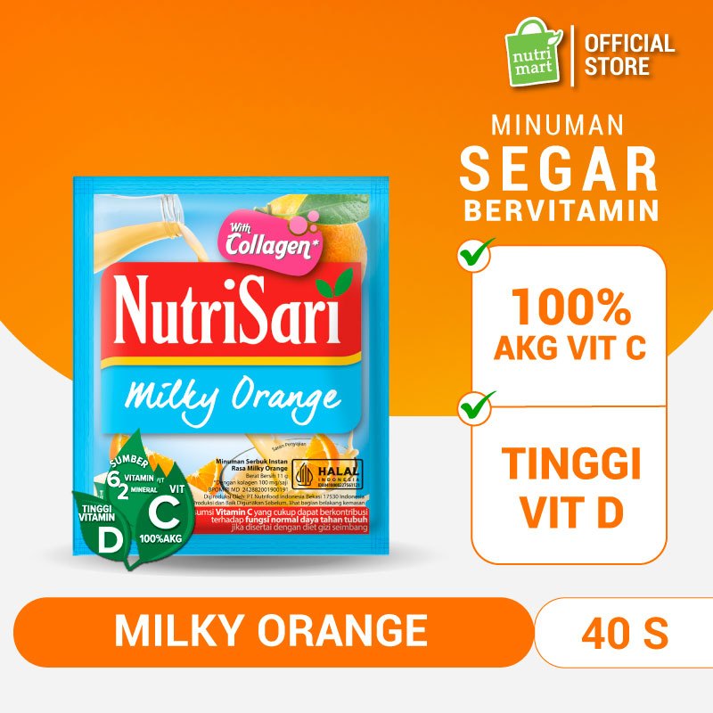 NutriSari Milky Orange 40 sachet - Minuman Buah Vitamin C & Vitamin D