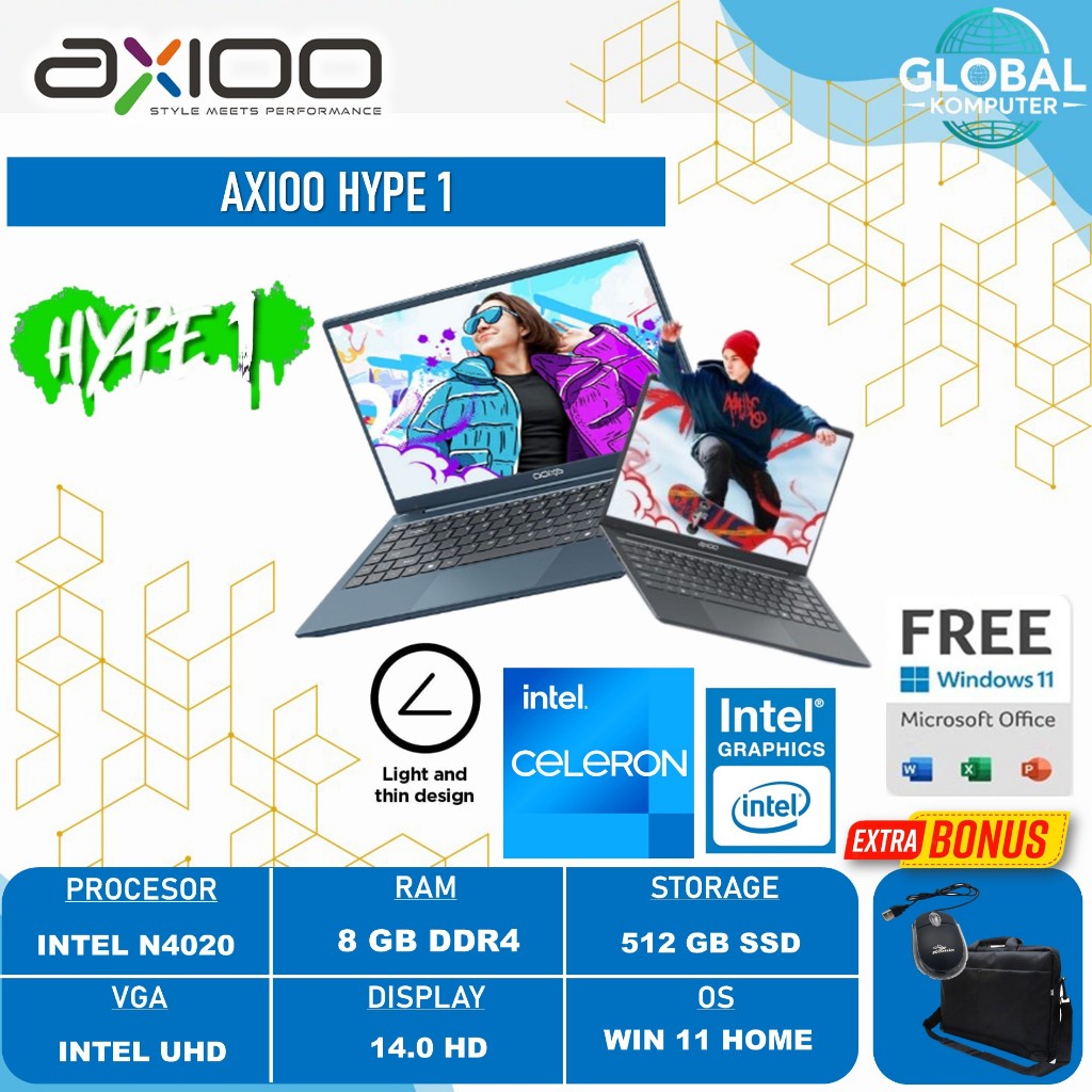 Laptop Murah Axioo Mybook Hype 1 Ram 8gb 512gb Ssd 14 inch Windows 11 Original