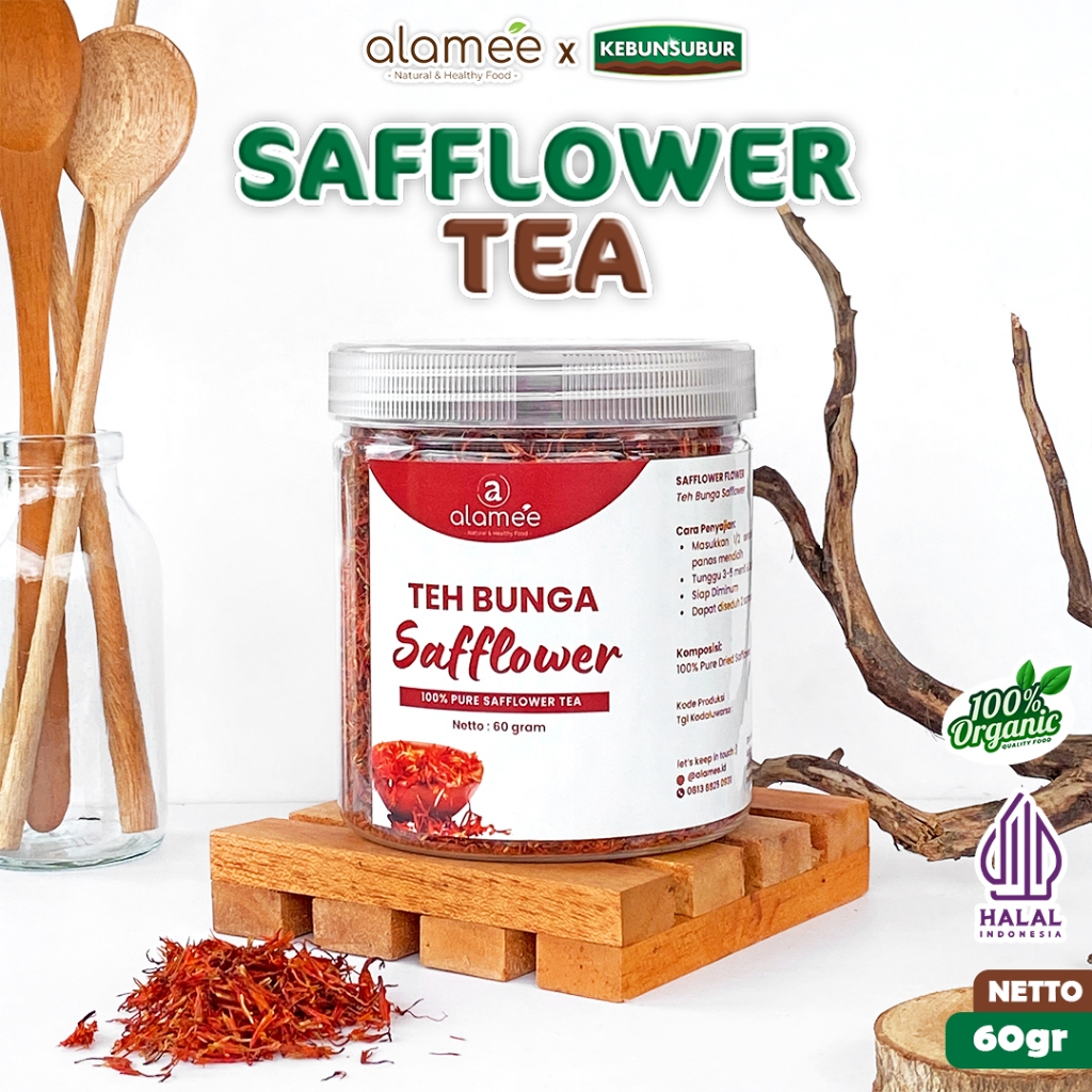 

ALAMEE Safflower Tea Teh Bunga Organik Saff Flower Herbal Alami Organik Kering 60gr Premium kebunsubur kebunsubur