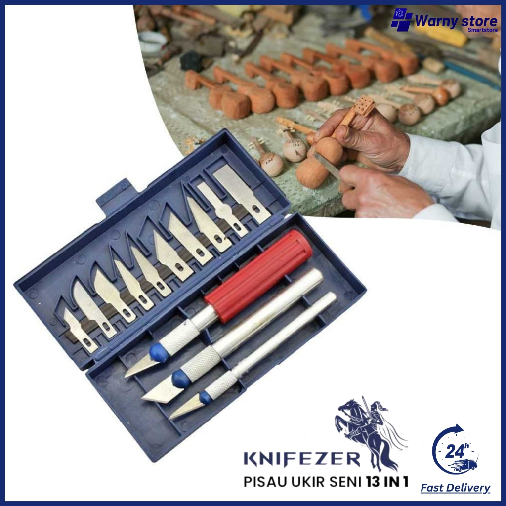 

KNIFEZER Set Pisau Ukir Seni 13 in 1 Crafting Knife 3 Handle - A-003