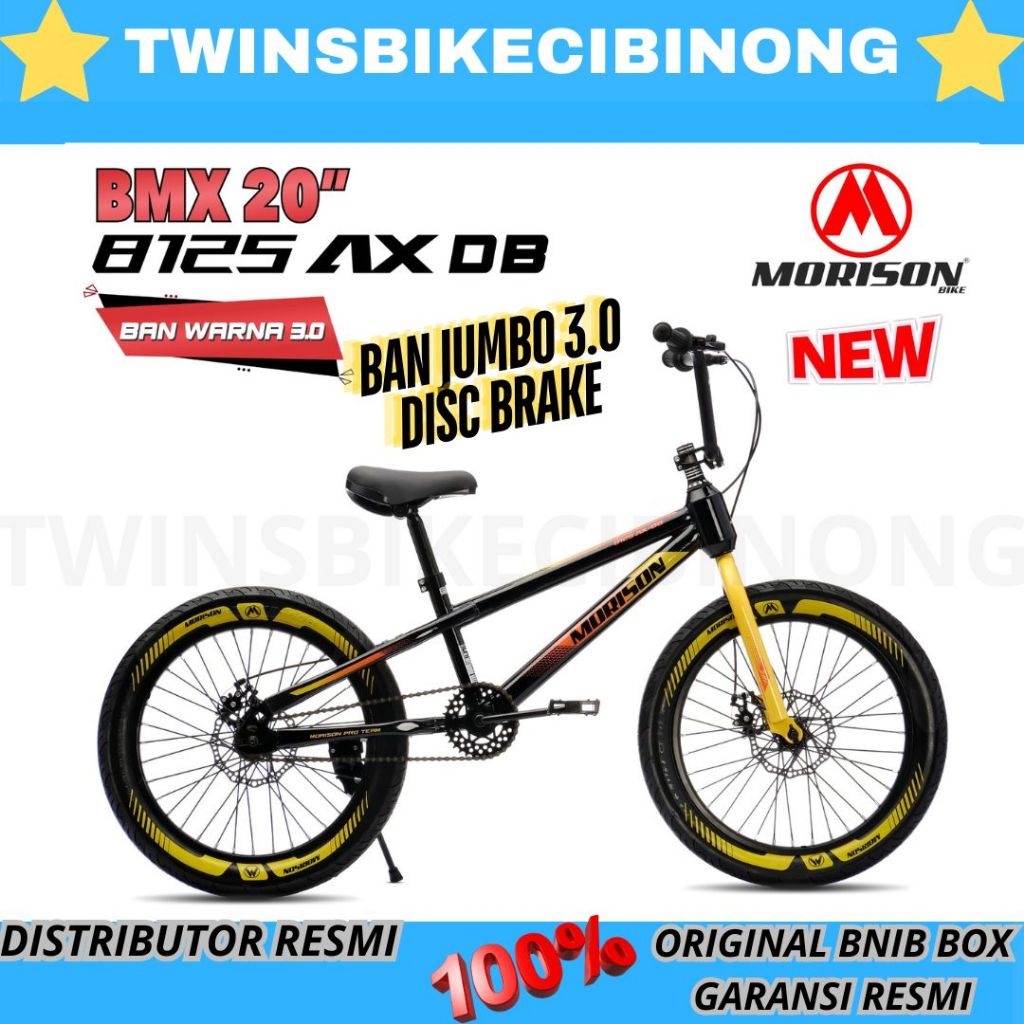 Sepeda 20 Bmx Morison 8125 AX Ban 3.0 REM DISC BRAKE