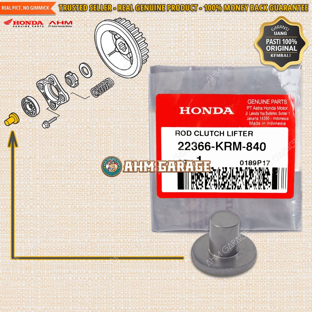 Tonjokan Stut Kopling CRF150L K84 Tonjolan Penekan Bos Stut Kopling CRF 150L K84F Rod Clutch Lifter 
