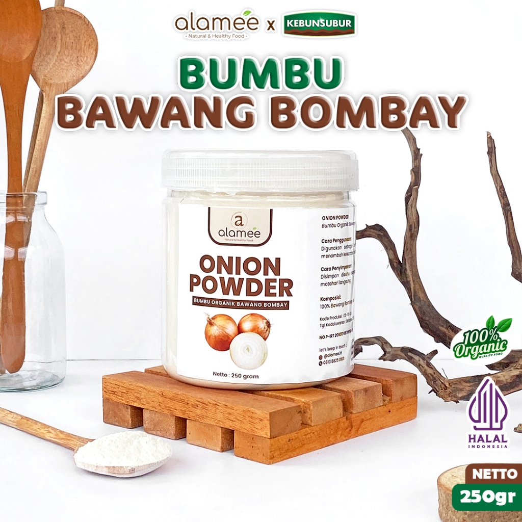 

ALAMEE Bawang Bombay Bubuk Bumbu Dapur Organik Onion Powder Ground Spice Bombai Seasoning kebunsubur