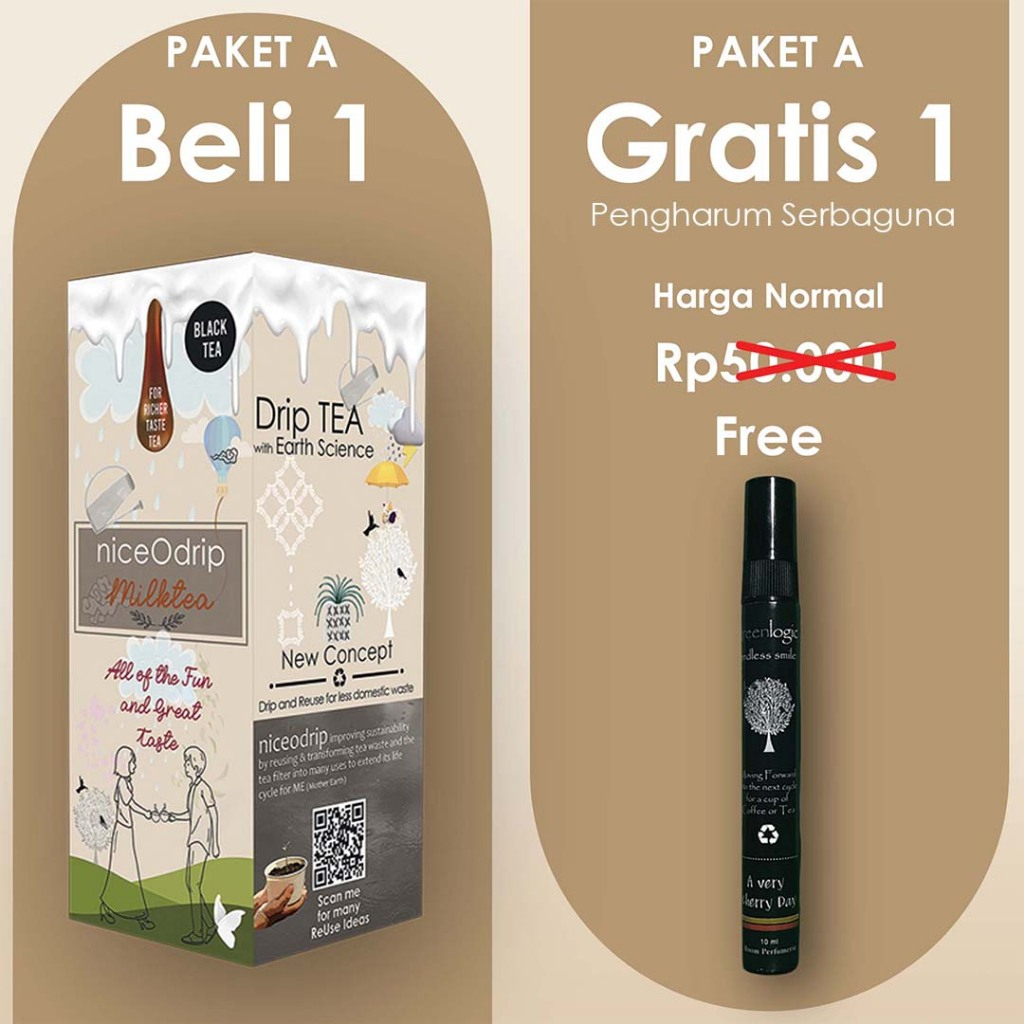 

niceodrip Milk Tea Promo Dahsyat Beli 1 Box Milktea Bonus 1pcs Parfum multifungsi