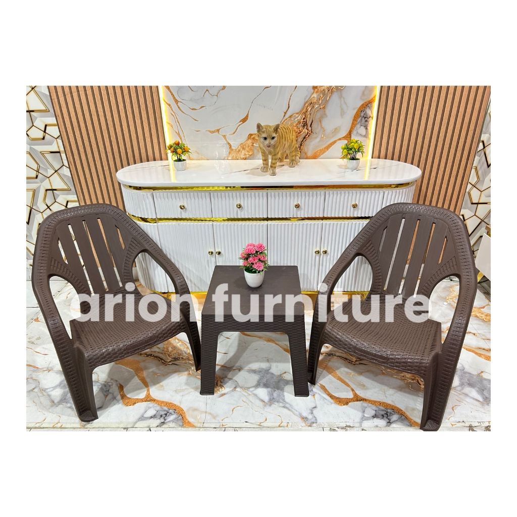 PAKET Kursi + meja Plastik / Set meja kursi Teras plastik / bangku santai tamu