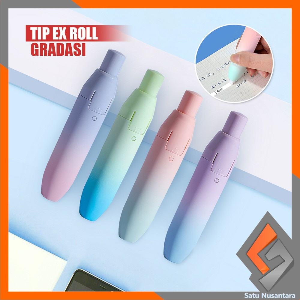 

EC SN-A97 Correction Tape Gradasi Warna Pastel Perlengkapan Sekolah Tip X Kertas Aesthetic / Tip Ex Roll Two Tone Model Cetek Pita Koreksi Multifungsi