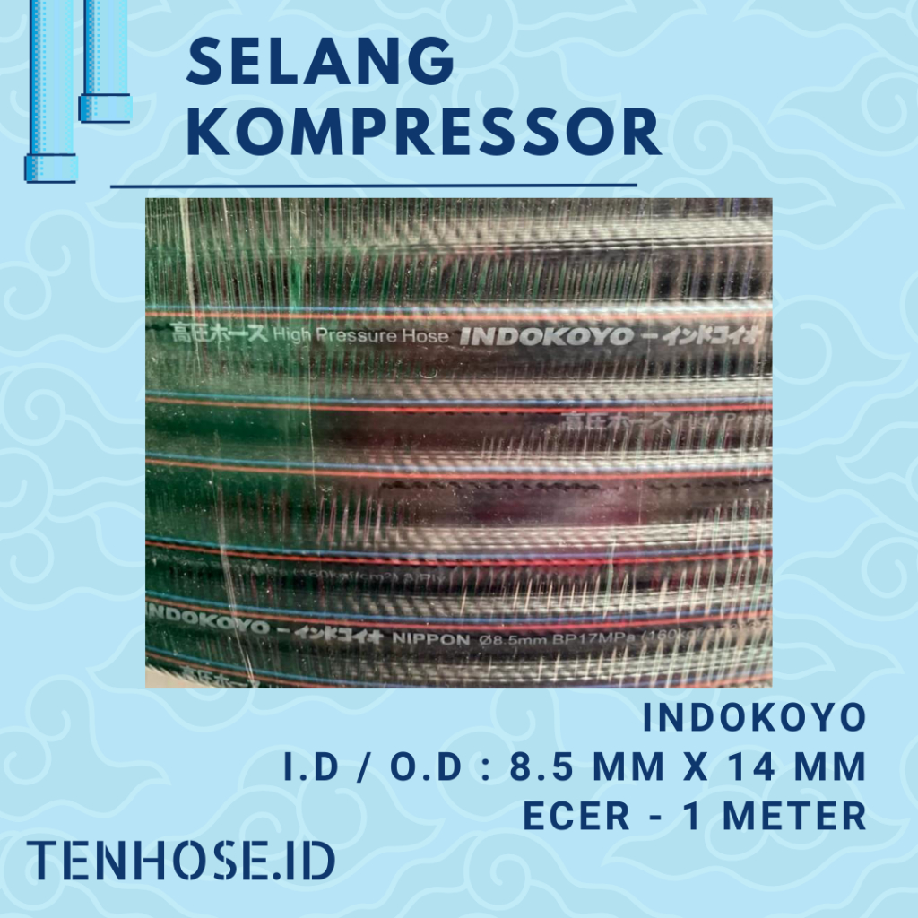 Selang Angin Merk INDOKOYO Jual per Meter (1 Meter) Compressor High Pressure Steam