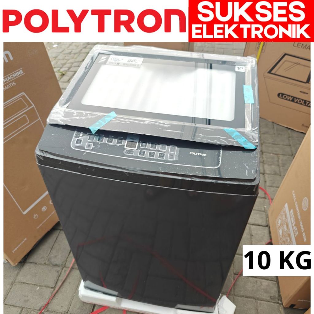 MESIN CUCI 1 TABUNG POLYTRON 10 KG PAW-1029TY / WASH MACHINE OTOMATIS PAW 1029 10KG 10 KILO