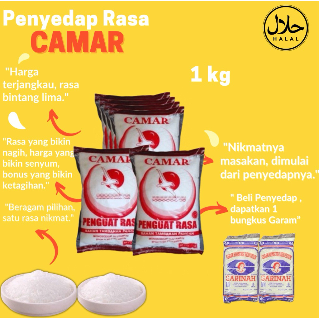 

MICIN / PENYEDAP MASAKAN / PENYEDAP RASA / CAMAR 1 KG
