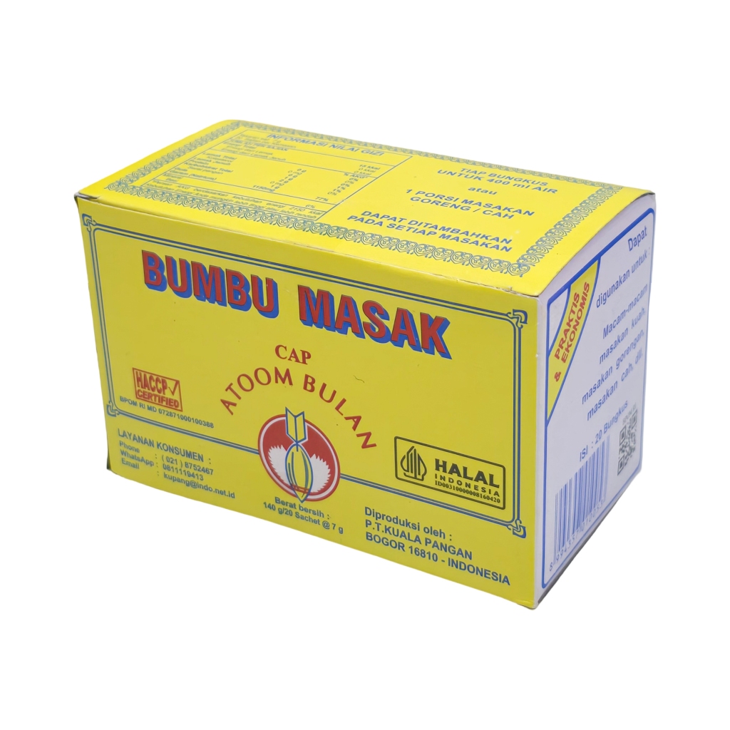 

BUMBU MASAK ATOM BULAN - 1 KARTON ISI 50 KOTAK @ 20 SACHET