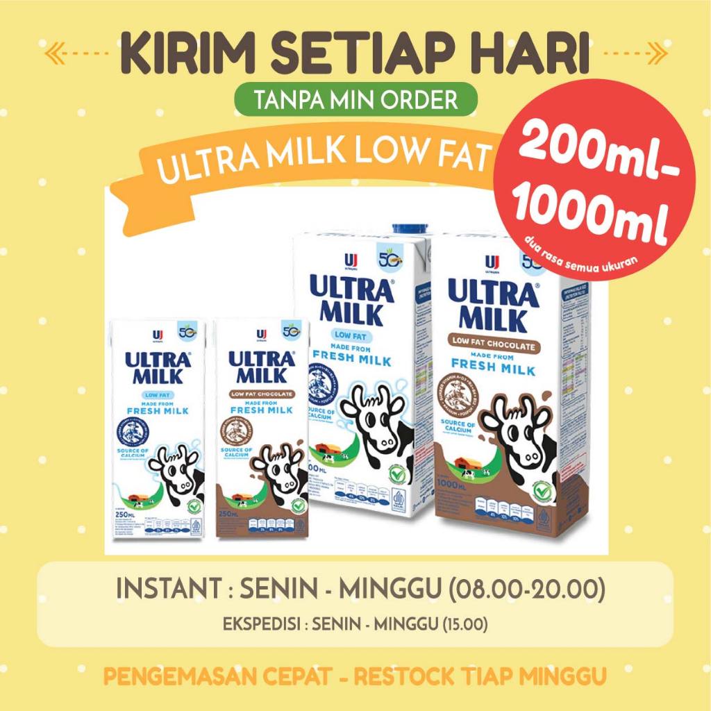 

ULTRA LOW FAT 200ml, 250ml, 1000ml SATUAN / Susu UHT Ultra LOW FAT 200ml, 250ml, 1000ml