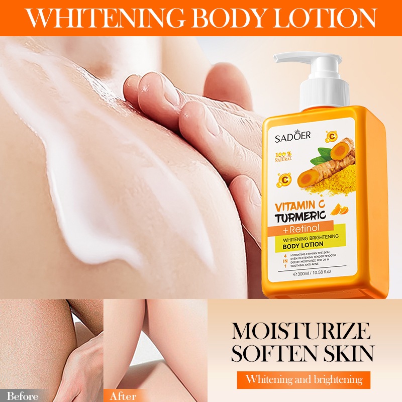 [300ml] SADOER Vitamin C Turmeric Whitening Body Lotion  Moisturizing | Body Cream Body Lotion