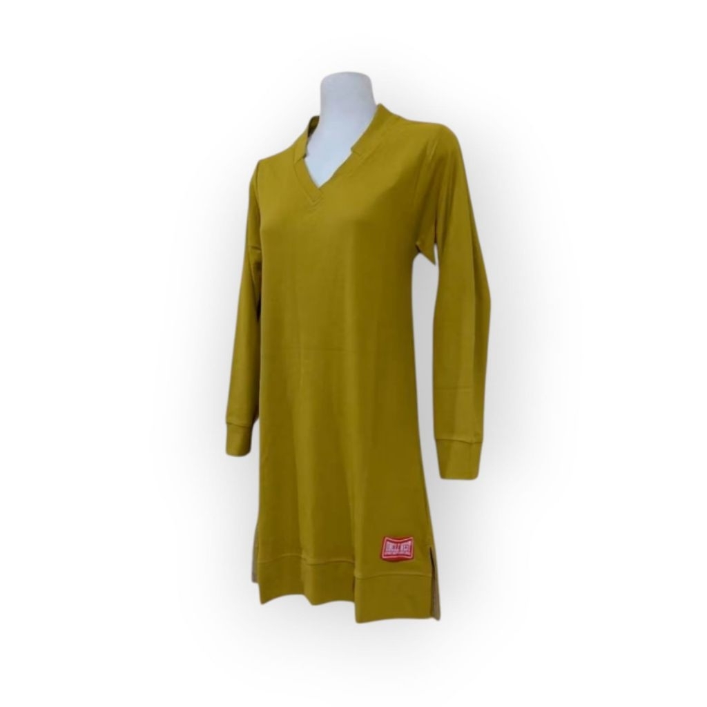 Tunik Polos Uncle West / Tunik Kerah V-Neck Uncle West / Khusus Warna Mustard