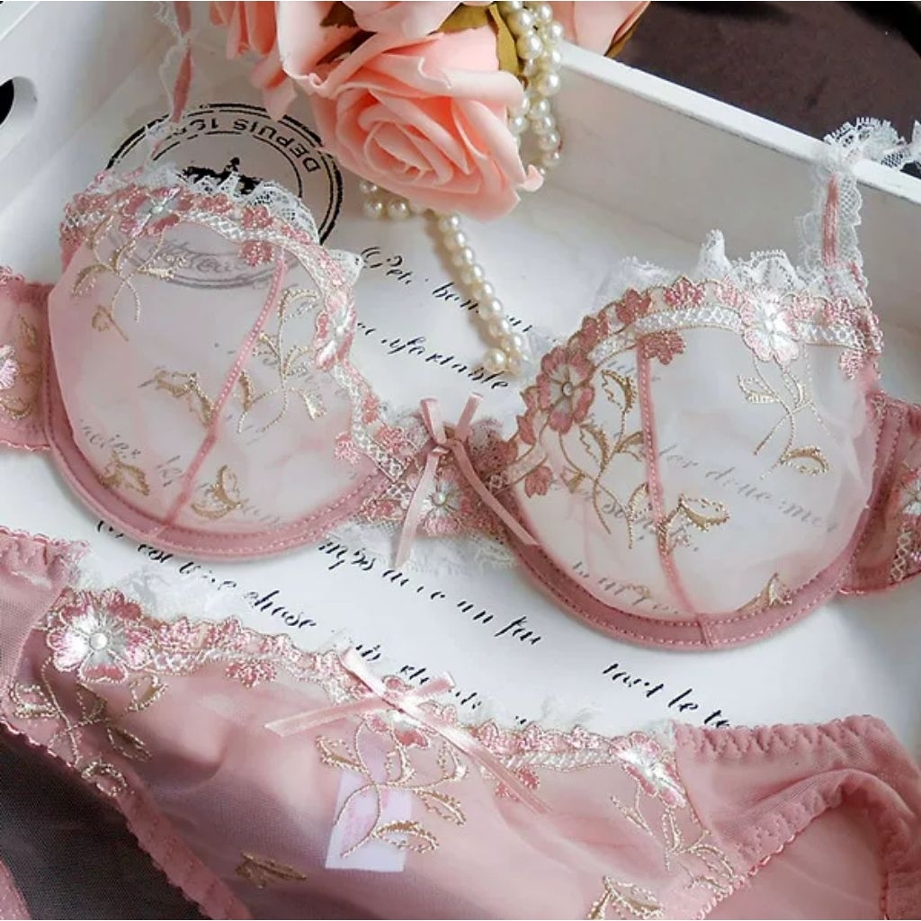 Katarina BRA SET Setelan BH dan CD Lace Premium Transparan Sexy Panties Lacey vs Beyond Push Up Ling