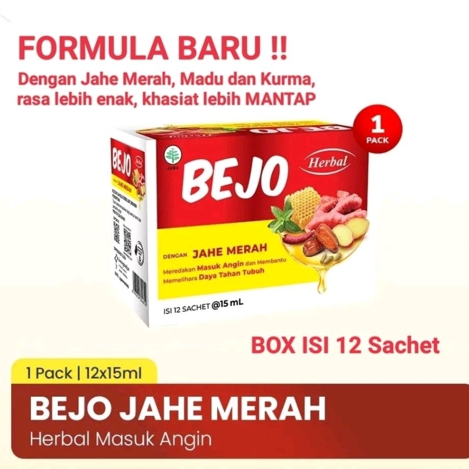 

BEJO JAHE MERAH isi 12 Dengan Kurma Asli obat Masuk Angin/Kembung/Mual