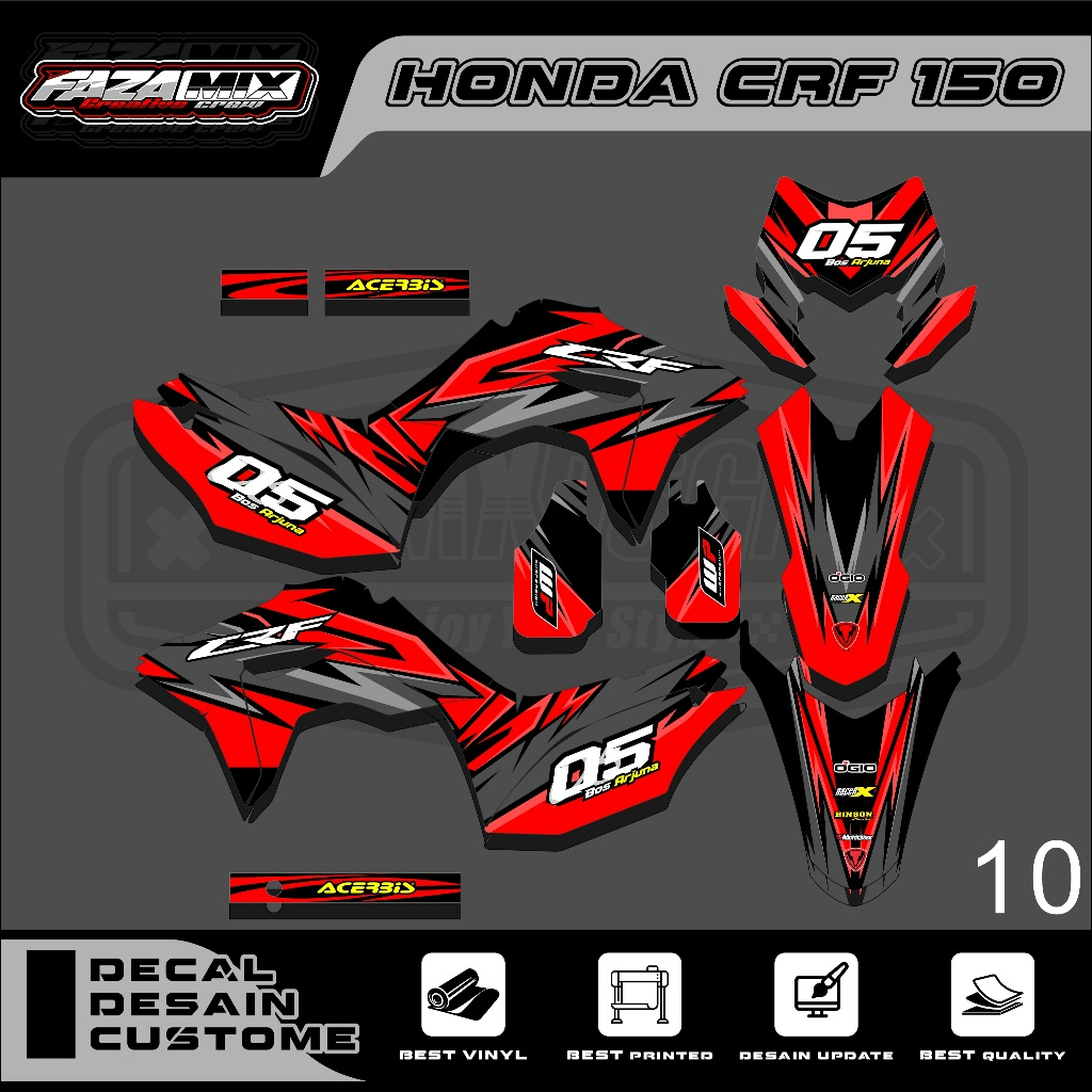 10 Stiker Motor CRF150L Full Body Stiker CRF150L Variasi Full Body Decal CRF150L Variasi Full Body