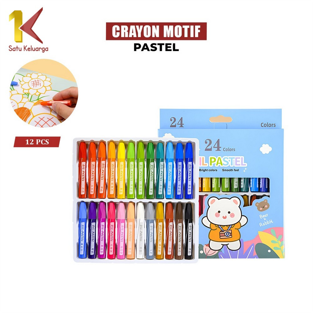 

EC Satu Keluarga Crayon Oil Pastel Isi 12 Warna A99 Set Krayon Kartun Perlengkapan Mewarnai Anak