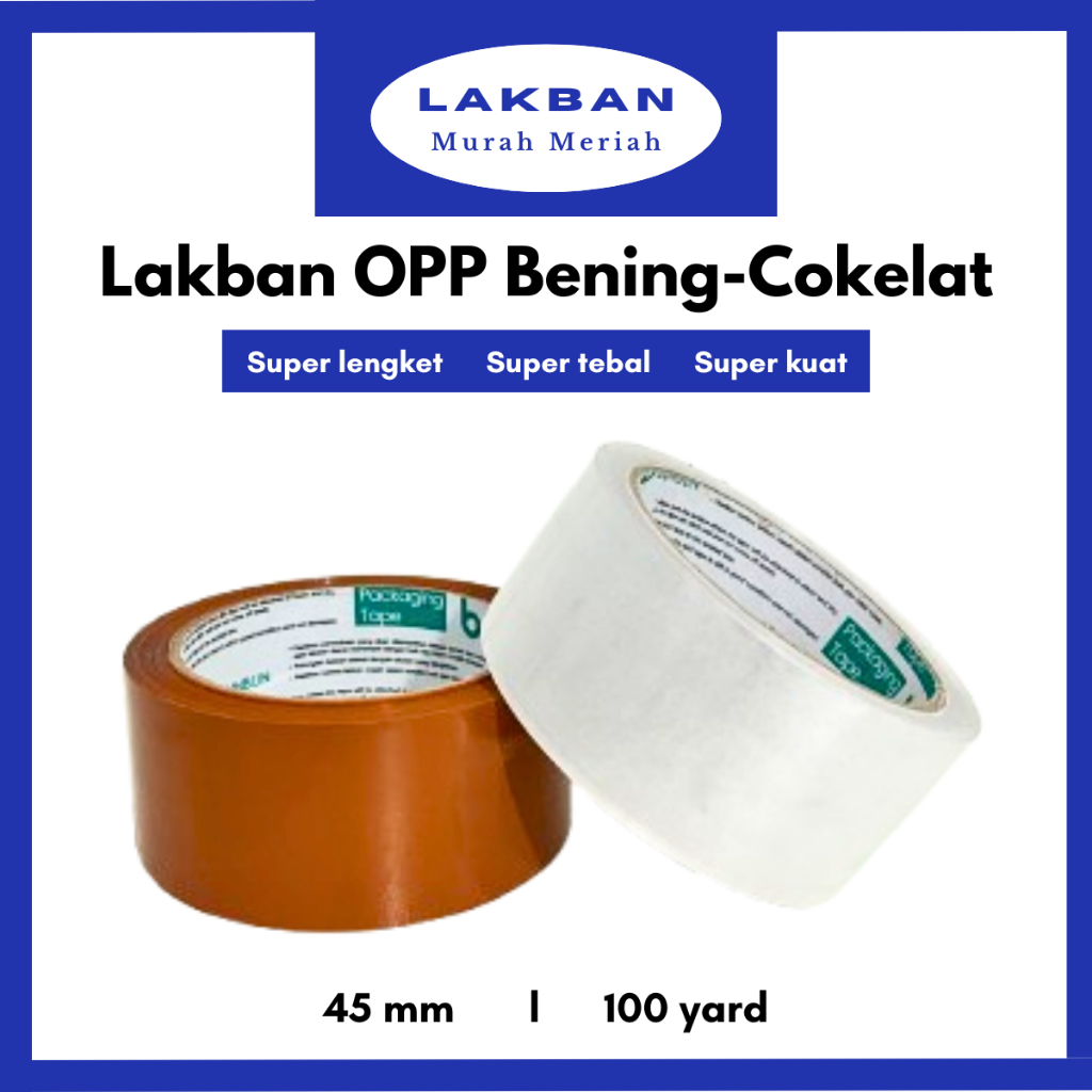

[PCS] Lakban Bening Cokelat 100 Yard X 45 MM OPP Solasi Isolasi Plakban Packing Bunbun Tape Semarang Bisa Instan GBY