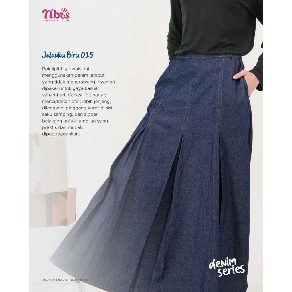 ROK DENIM NIBRAS JALANKU BIRU 015 DENIM SERIES NBRS ROK JEANS DENIM TERBARU