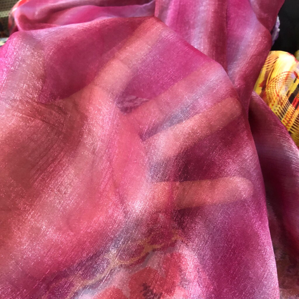 kain sifon sutra motif abstrak - kain sifon sutra motif premium aur