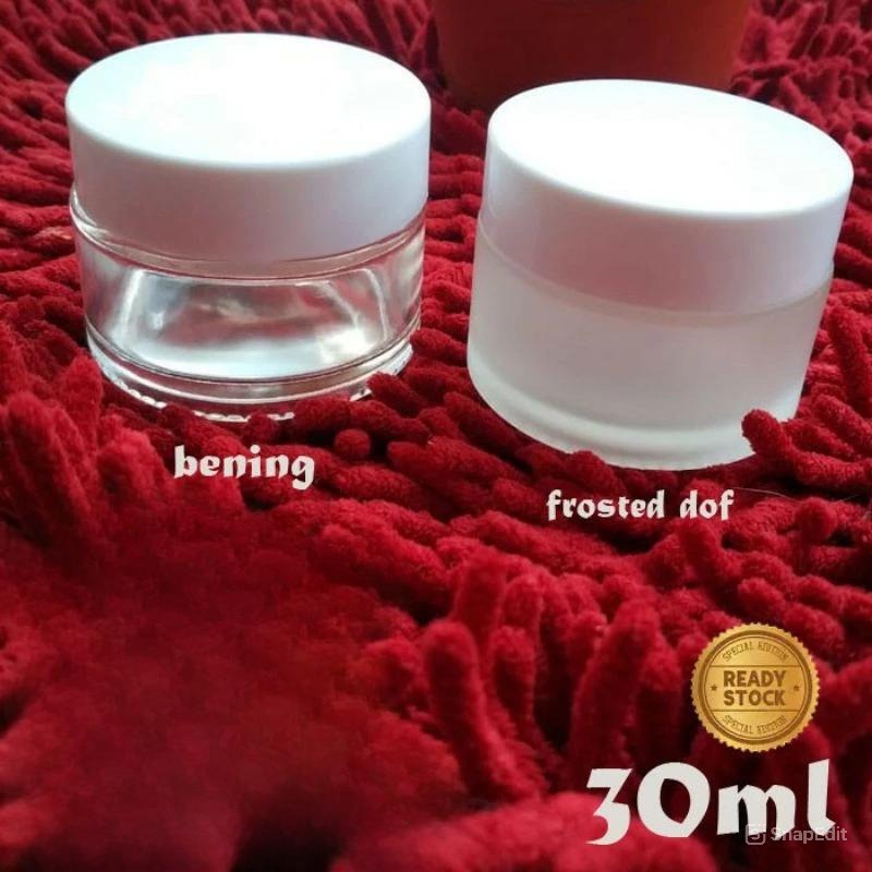 Pot Cream Jar Kaca Bening Frosted Doff 30ml