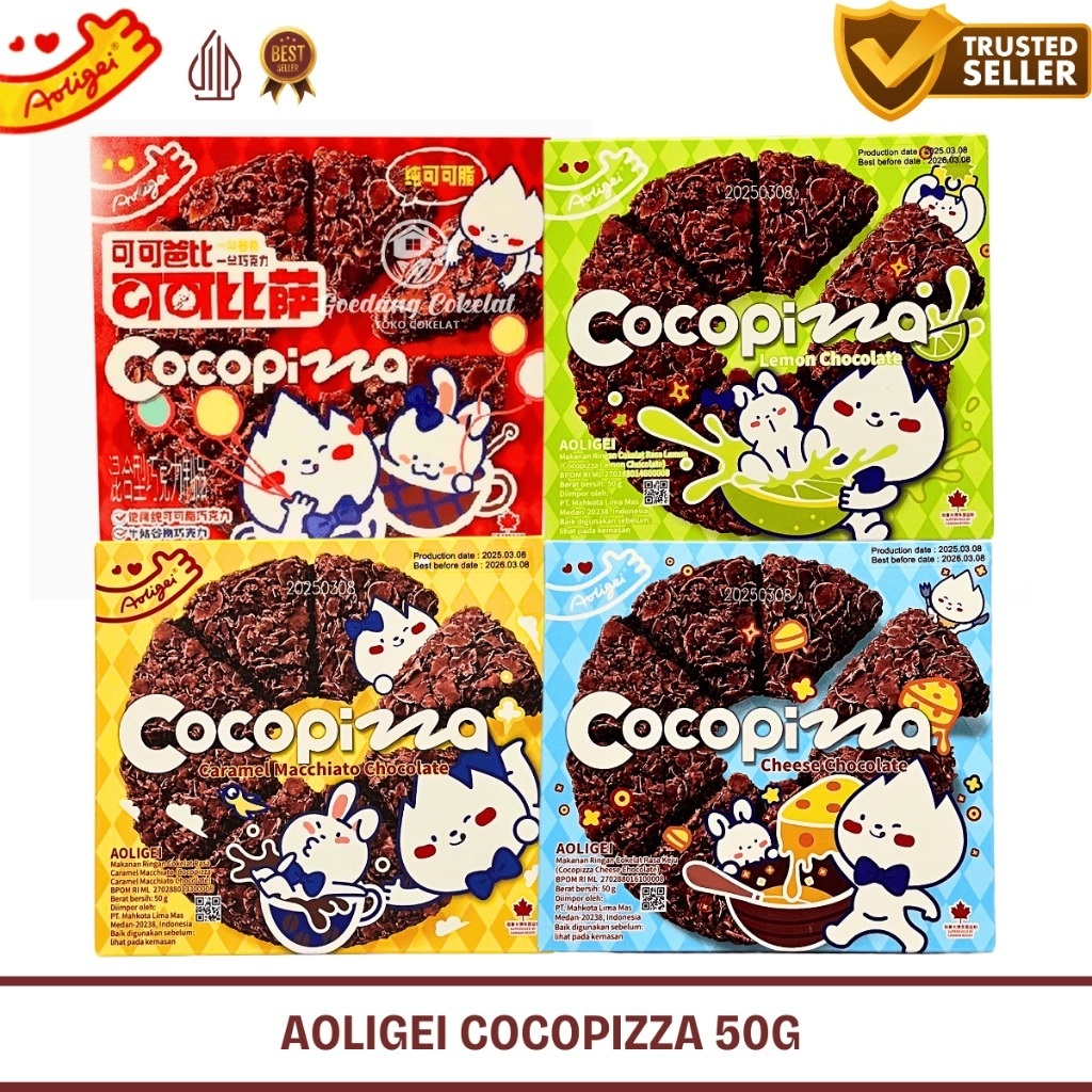 Snack / Camilan / Makanan Ringan Impor Taiwan Aoligei Cocopizza Sereal 50 Gr Varian Caramel Macchiat