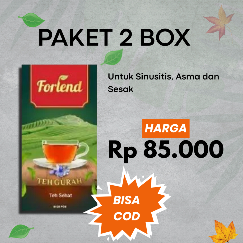 

FORLEND - Paket 2 Box Teh Gurah Keluarkan Lendir Dahak Atasi Mengi & Batuk Menahun - Bisa COD
