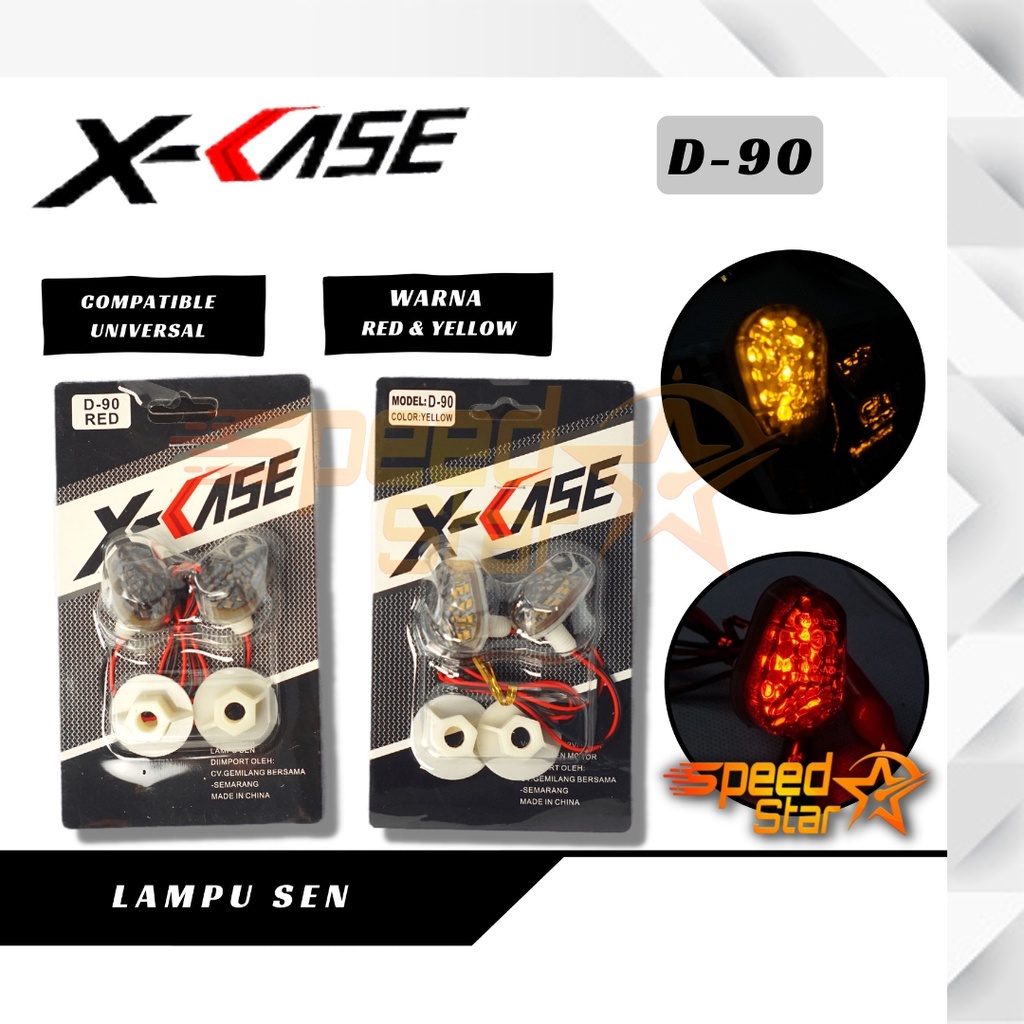 Lampu Sen Mini XCASE D90 Lampu Sen Tempel Belakang Motor Universal