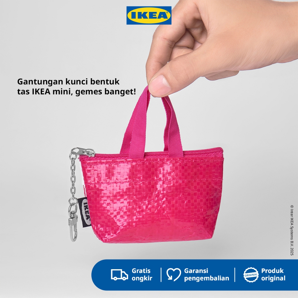 IKEA KNOLIG Gantungan Kecil Tas Serbaguna - Merah Muda