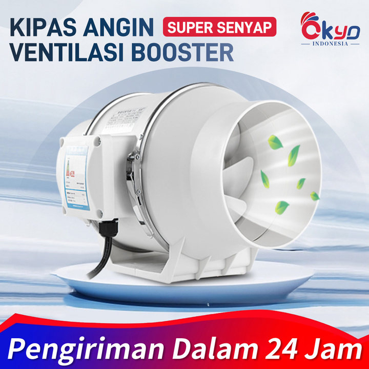 4" 6" 8"Inch 220V Blower Kipas Angin Buang Diam Ekstraktor Kipas Saluran Sebaris  Hisap Untuk Kamar 