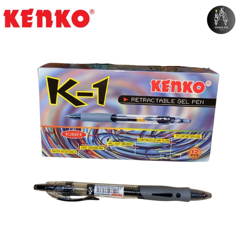 

Pulpen Gel KENKO K-1 & Easy Gel 0.5 mm | 1 Pack (12 pcs)