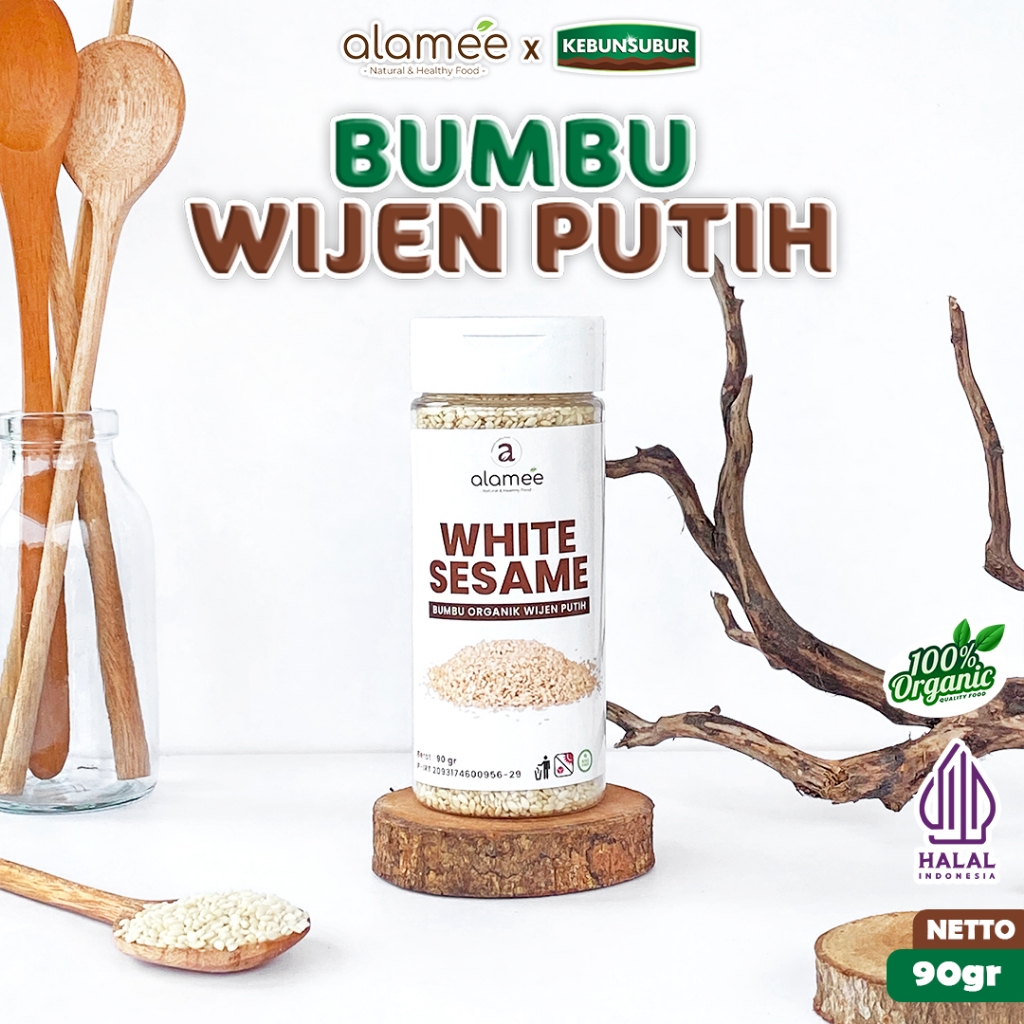 

ALAMEE Wijen Putih Bumbu Dapur Organik White Sesame Seed Bumbu Dapur Organik Masak Tabur kebunsubur