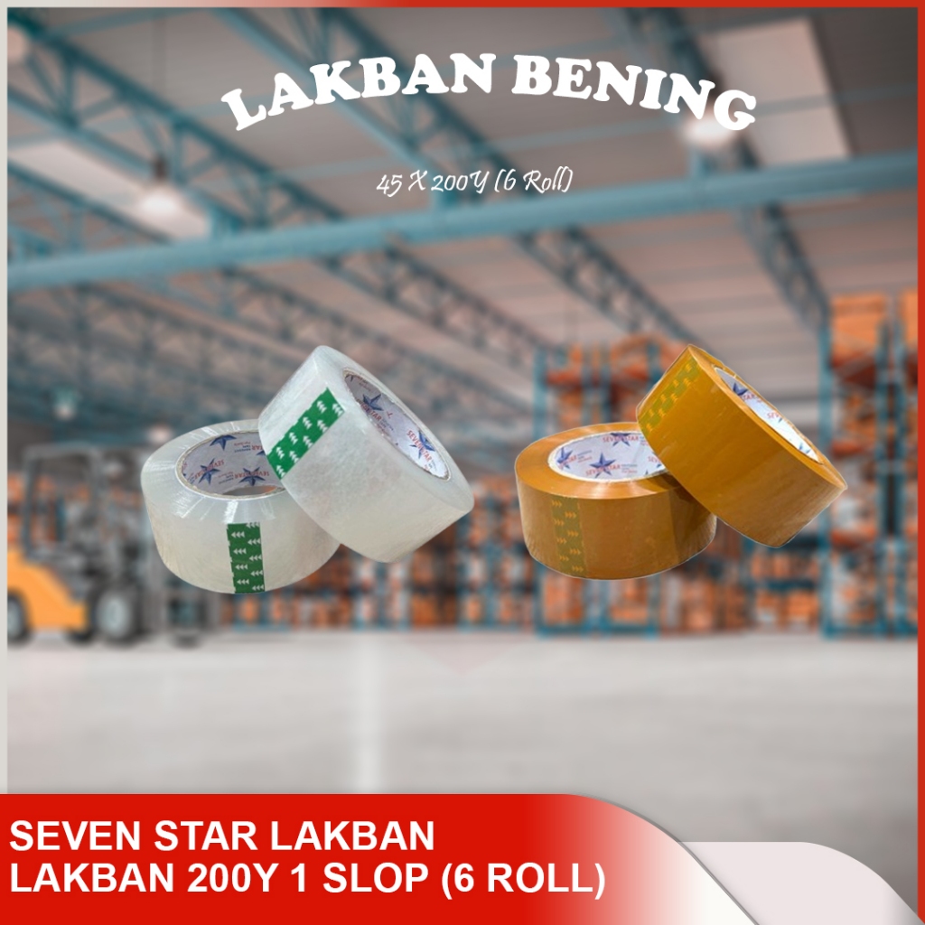 

Lakban 200 yard paket 1 slop (6 pcs)