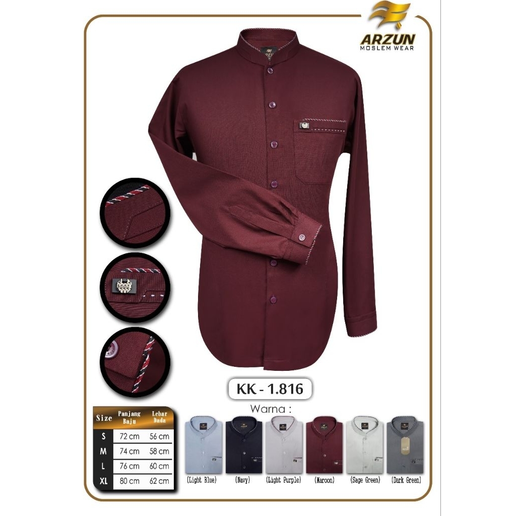 KEMKO ARZUN  LENGAN PANJANG MOTIF TERBARU | KEMKO PRIA MODERN MOSLEM WEAR